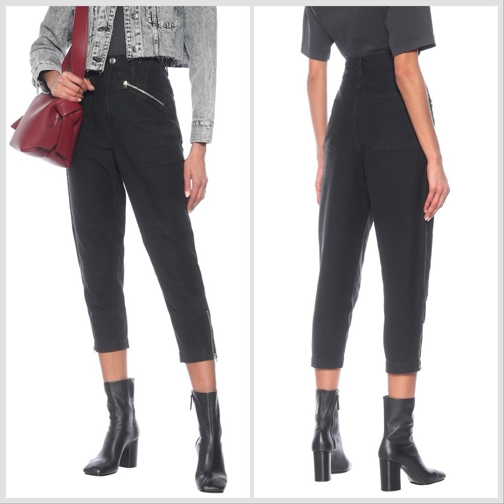 FRAME Moto Zip high-rise Jeans Pant in Washed Black Sz 29